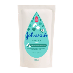 Johnsons Milk+Rice Baby Bath 400ml Refill