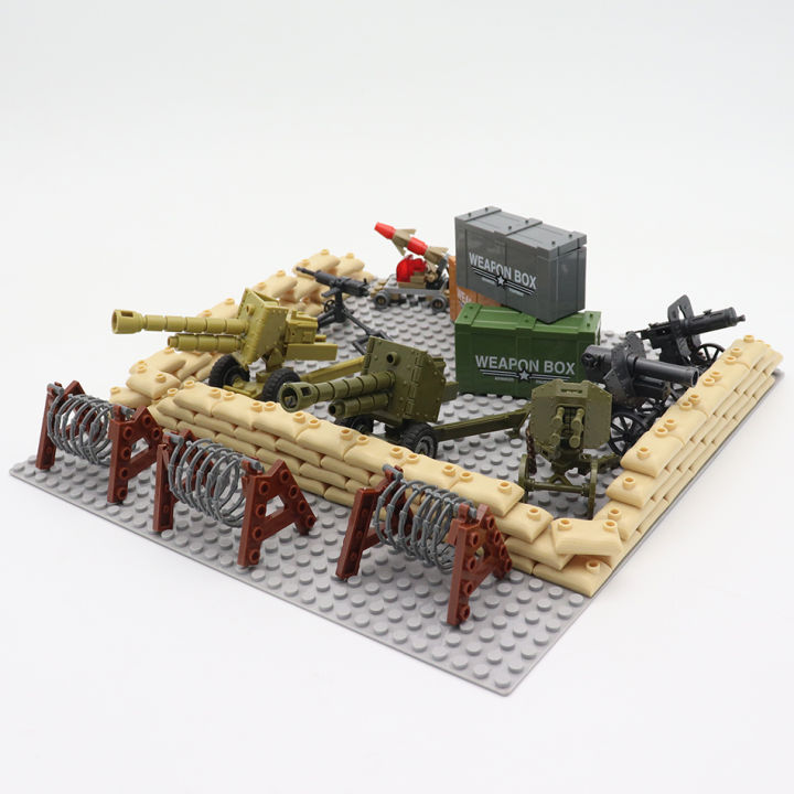 Military Special Forces Sandbag Weapon Box Gun WW2 DIY Building Blocks ...