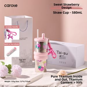 CAROTE | Titanium Insulation Portable Cold Drink Straw Cup