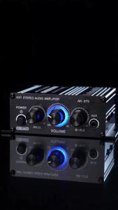 AK270 Mini Audio 2-Channel Stereo Power Amplifier Portable Sound Amplifier AUX Input Speaker Amp for Car and Home