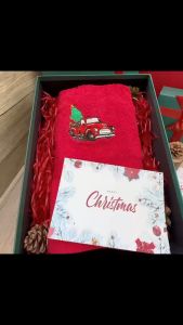 🎄🎄🎄Christmas Bath and Hand Towel Gift Set | Free Add Name | Christmas Box | 精致圣诞毛巾礼盒