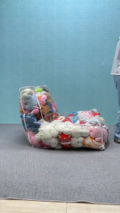 Transparent Plush Toys Storage Sofa Waterproof Pvc High-Capacity Chair Cover Stuffed Animal Bean Bag