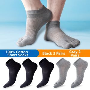 HENGYUANXIANG | Mens Breathable Cotton Five Toe Socks
