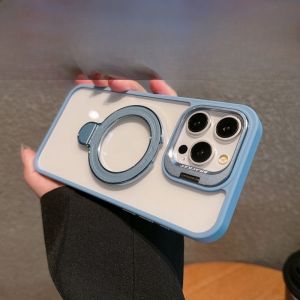 Invisible Double Bracket for Iphone16 Phone Case Apple 16promax New Arrival 15 Pivot 14 Transparent 13 Silicone 12 Magnetic Suction 11 Men and Women Pm Creative 16pro Drop-Resistant 15pro Set Plus