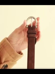 Thắt Lưng Da Lộn Thời Trang Nữ Da Thật Skinny Khóa Vàng Dây Thắt Lưng Cho Quần Jean Quần Thường Ngày Màu Đỏ Rượu Vang