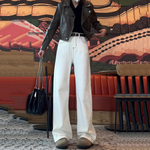 Loose Wide Leg Denim Jeans Womens High Waist Slimming Floor-Length Straight Cut Pants Spring New Style Korean Style