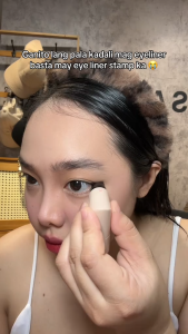 Double-Ended Eyeliner Stamp Pen – Waterproof Smudge-Proof Sweat-Proof Easy Winged Eyeliner Tool (Black/Brown)