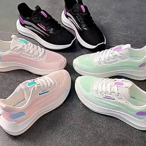 Spring Summer New Womens Shoes Mesh Breathable Casual Shoes Soft Sole Sneakers Female Students Korean Style Trendy Running Shoes