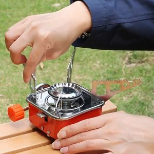 EOSM เตาแก๊สปิคนิค แบบพกพา ชุดเล็กกะทัดรัดพกพาสะดวก เตาแก๊สปิคนิค ตาแก๊สพับได้ เตาแก๊สมินิ Camping Stoves เหมาะสำหรับตั้งแคมป์และเดินป่