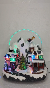ONELINE #FC503 Animated Alpine Christmas Village with LED Arch Winter Centerpiece