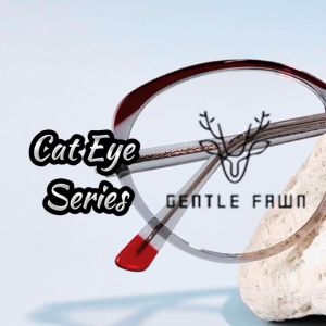 GENTLE FAWN Kacamata Antiradiasi Blueray Model Semi Cat Eye Fashion Wanita Bisa Minus Antiradiasi Blueray Photocromic Bluecromic 8329