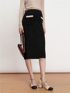 SELLYNEAR | Classic French Knit Chain Mini Skirt