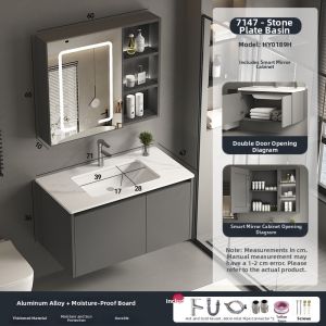 HUAERSI | Honeycomb Aluminum Integrated Bathroom Sink Cabinet