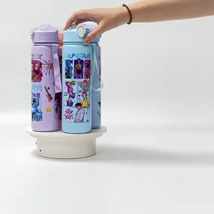SG STOCK 750ml Kids K.Pop D.e.mon Hunters Water Bottles One Touch Open Leakproof BPA Free Kids School Bottle with Strap
