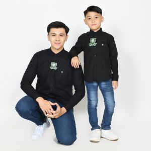 Kemeja polos couple ayah dan anak kemeja pria dewasa & anak lengan panjang dusty ungu