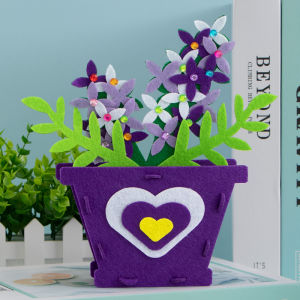 Handmade No-Sew Fabric Plant Pots DIY Craft Kit for Children Mothers Day Gift Kindergarten Activity Creative Sticky Material Pack