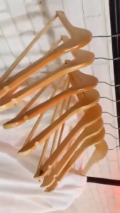MY [In Stock] 10-Piece Set of High-Quality Wooden Clothes Hangers—Solid Thicker and Stronger