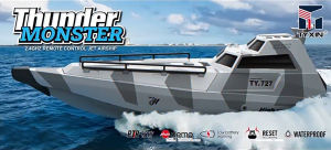 2.4G Remote Control Boat 30km/h High-Speed RC Boat Thunder Monster Boat Never capsize