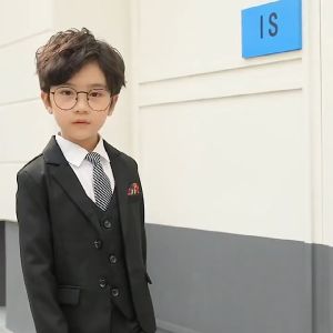 Americana For Kids Boys Tuxedo Terno for Kids Boys Suit Gentlemen Suit for Baby Formal Wear Tuxedo Concert Piano Performance Costume Outfit 4pcs/Suit Kids Formal Gentleman Tuxedo Toddler Birthday Wedding Party Gift  3-15 Years