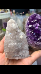 100% authentic crystal 🤍 白水晶 Clear Quartz 💜 紫水晶 Amethyst