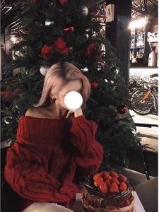 Pure Desire Spicy Girl Atmosphere Knitted One-Shoulder Sweater Womens Autumn Winter High-End Elegance Lady Christmas New Year Top
