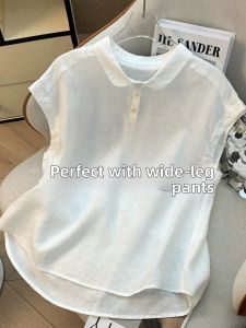 V.C.I | French Style Collarless Short Sleeve Slimming Summer Top