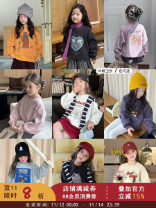 Loose Comfortable Kids Hoodie Cartoon Print Cotton Sweatshirt for Girls Autumn Wear Casual Fashionable Baby Top