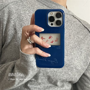 Annacasr Deep Blue Protective Phone Case for Apple 17promax Compatibility with iPhone 14 Suitable for Both Men And Womens