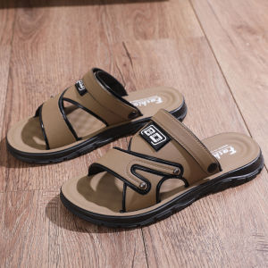 Leather Sandals Mens Summer New Thick Bottom Wear Resistant Beach Shoes Outdoor Anti-slip Dual Purpose Slip-On Slippers