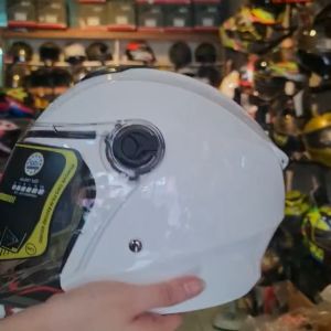 Nón bảo hiểm 3/4 M668 màu trắng 2 kính chính hãng