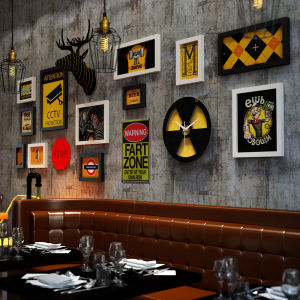 ZHIZHOU | High Polymer Industrial Style Mixed Photo Wall Decoration Frame Clock