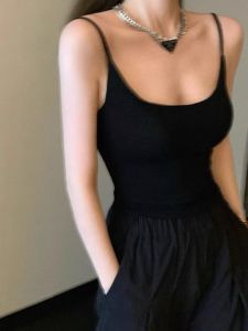 Áo Vest Thể Thao Yoga Một Mảnh Có Đệm Ngực Áo Ngực Nữ Mùa Hè Pure Desire Hot Bé Gái Đầm Yếm Gợi Cảm Áo Vest Ngắn Màu Trơn