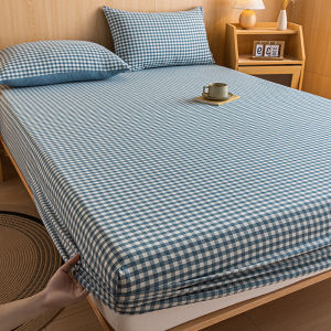 ผ้าคลุมมattress Pure Cotton ผ้าฝ้ายแท้ ผ้าคลุมเตียงแบบครอบคลุมเต็มรูปแบบกันลื่น ชุดผ้าคลุมเตียง 3 ชิ้น ผ้าฝ้ายแท้ ผ้าฝ้ายอบแห้ง ฤดูร้อน 2024 แผ่นดินใหญ่