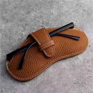 Simple Protective Case Leather Sun Glasses Bag Portable Anti-Pressure Myopia Glasses Bag Storage Organizer for Optical Glasses