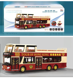 ฟุตบอลโลกโลหะผสมรถบัสสองชั้นของเล่นเปิดด้านบนเสียงและแสงรถบัสลอนดอนทัวร์ฮ่องกงรถเข็นรถสะสมรถจําลอง