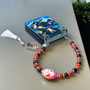 Foldable Lightweight Anti-Fall Phone Case with Lanyard Chain for Zflip6 Xiaomi Mixflip Huawei Novaflip Cute Tassel Honor Magicvflip