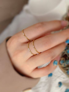 Ultra-Fine Diamond Ring for Women Titanium Steel Non-Fading Luxury Fashionable BFF Jewelry Micro-Paved Zirconia Sweet Style