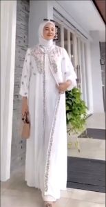PROMO Najah Fashion Desayu Dress Lebaran 2025 Kekinian Bahan Cringkel Airflow Mix Bordir Bisa COD