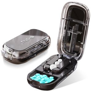 Health Pills Case Quarter Pill Cutter Storage Box Portable Medicine Tablet Medicine Dustproof Divider for Small Pills and Large