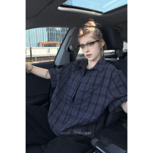 Summer Light And Breathable Pseudo-layered Checked Shirt T-shirt
