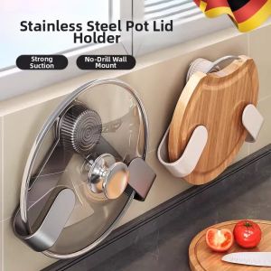 KUWUBIANJING | Rotatable Wall-Mounted Pot Lid and Chopping Board Storage Rack