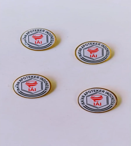 Pin Bros Lencana Kuningan IAI (Ikatan Apoteker Indonesia) Ukuran 3cm (Peniti / Magnet)