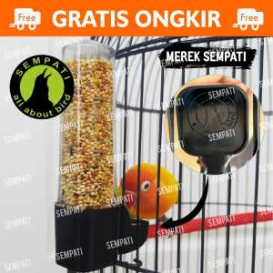 2 pcs CEPUK WADAH PAKAN MINUM BURUNG DISPENSER TABUNG PANJANG CEPUK TEMPAT MAKAN PAKAN BURUNG LOVEBIRD PARKIT
