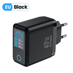 Olaf | 67w GaN Fast Charging Charger Smart 3Interface Independent Digital Display Screen Phones Adapter For Mobile Phones Tablet Laptop