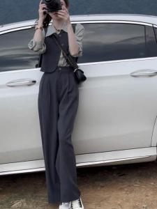 ชุดเสื้อเชิ้ตแขนยาวผู้หญิงฤดูใบไม้ร่วง 2024 ชุดสูทผู้หญิงแบบลำลอง ชุดแฟชั่นลำลอง เสื้อเชิ้ตแขนยาวแบบลำลอง