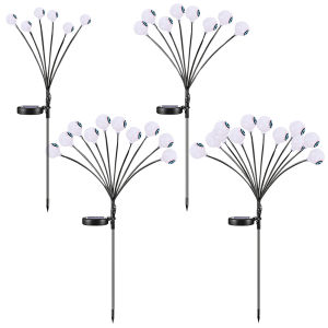 【New Arrival】 Halloween Decor Outdoor Solar Scary Eyeball Light 6/8/10/12LED Green Eyeball Swaying Firefly Light Outdoor Swaying Light