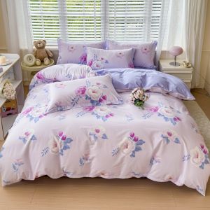 100% Pure Cotton Bedding Set 60 Thread Count Student Dormitory Three-Piece Sheet Cover Duvet Cover Bedding Set Single Person