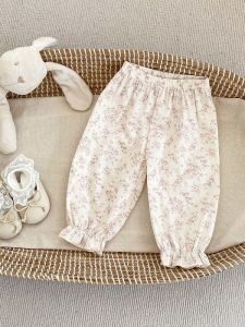 INS Summer Baby Casual Pants Baby Girl Fashionable Floral Anti Mosquito Pants Thin Breathable Jogger Pants Bloomers 8
