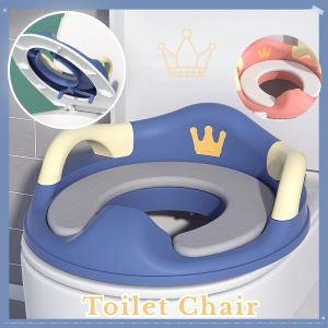 Kids Toilet Training Seat Baby Safety Adapter Toilet Seat With Soft Cushion Handles Double Anti-Slip