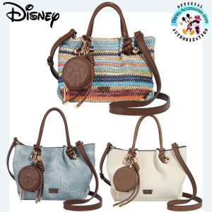 ดิสนีย์กระเป๋าดิสนีย์มิกกี้สำหรับผู้หญิงกระเป๋ากระเป๋าแฟชั่นทรงจีบเดินทางกระเป๋าสะพายข้างบรรยากาศกระเป๋าถือขนาดเล็กมีซิปโพลีเอสเตอร์